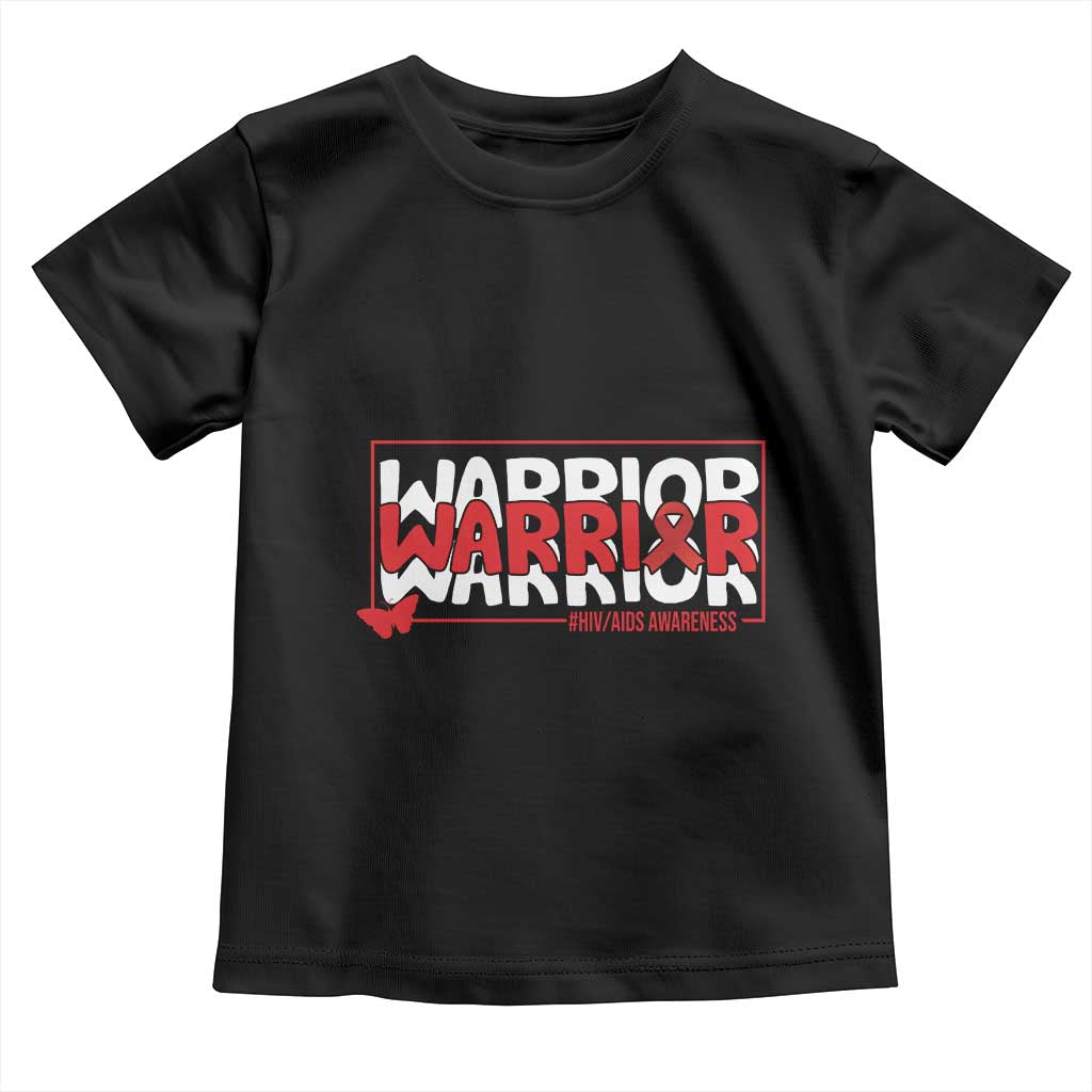 HIV Awareness Warrior Toddler T Shirt Red Ribbon Fighter Gift - Wonder Print Shop