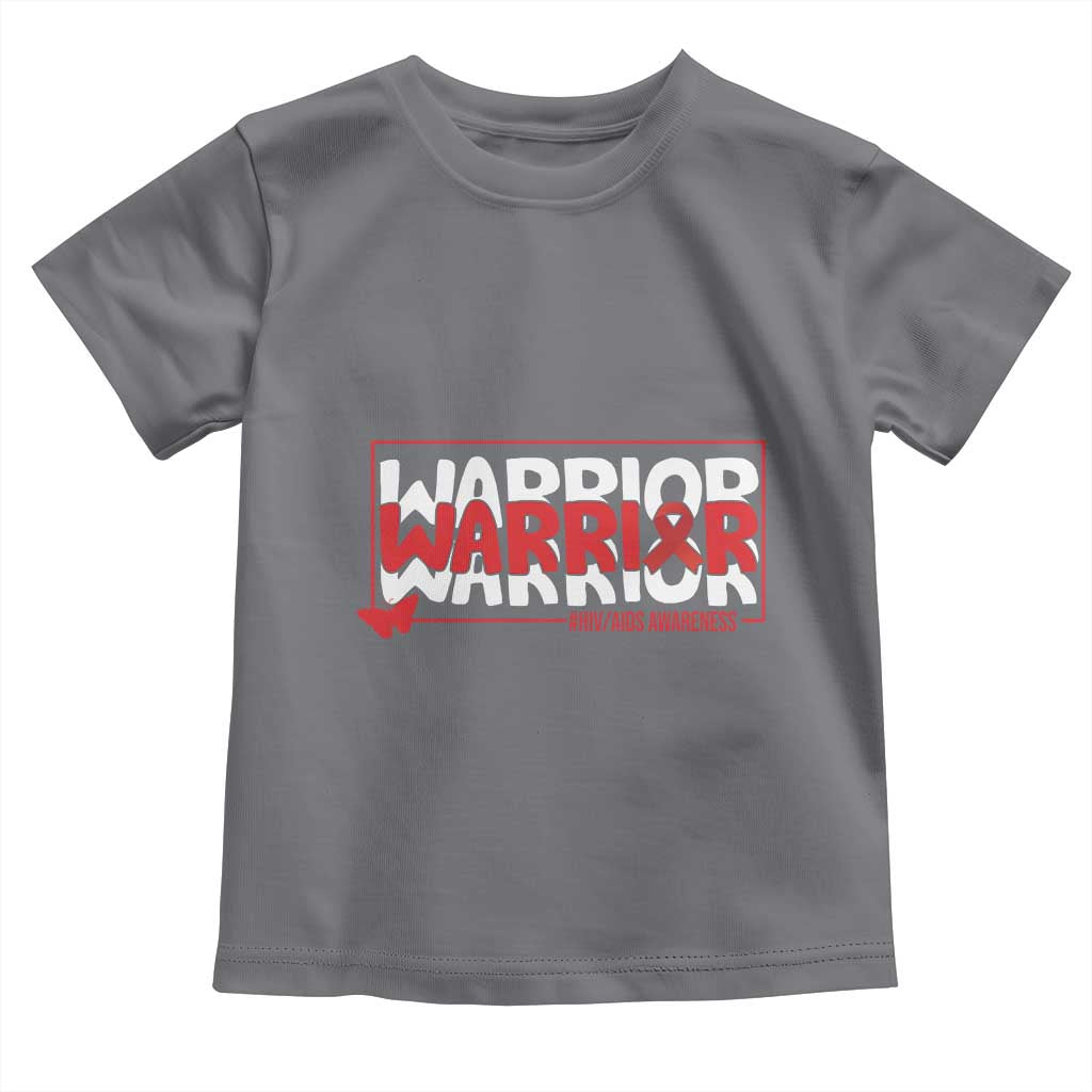 HIV Awareness Warrior Toddler T Shirt Red Ribbon Fighter Gift - Wonder Print Shop