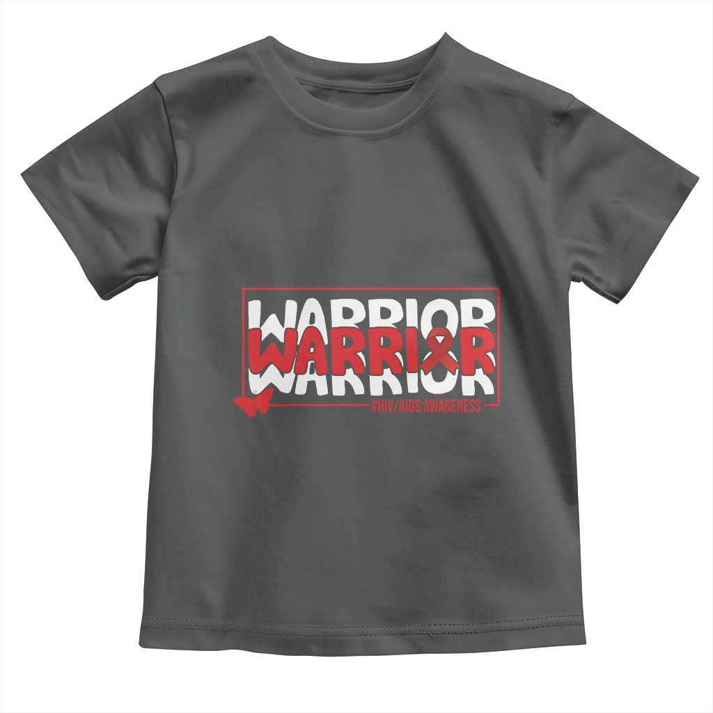 HIV Awareness Warrior Toddler T Shirt Red Ribbon Fighter Gift - Wonder Print Shop