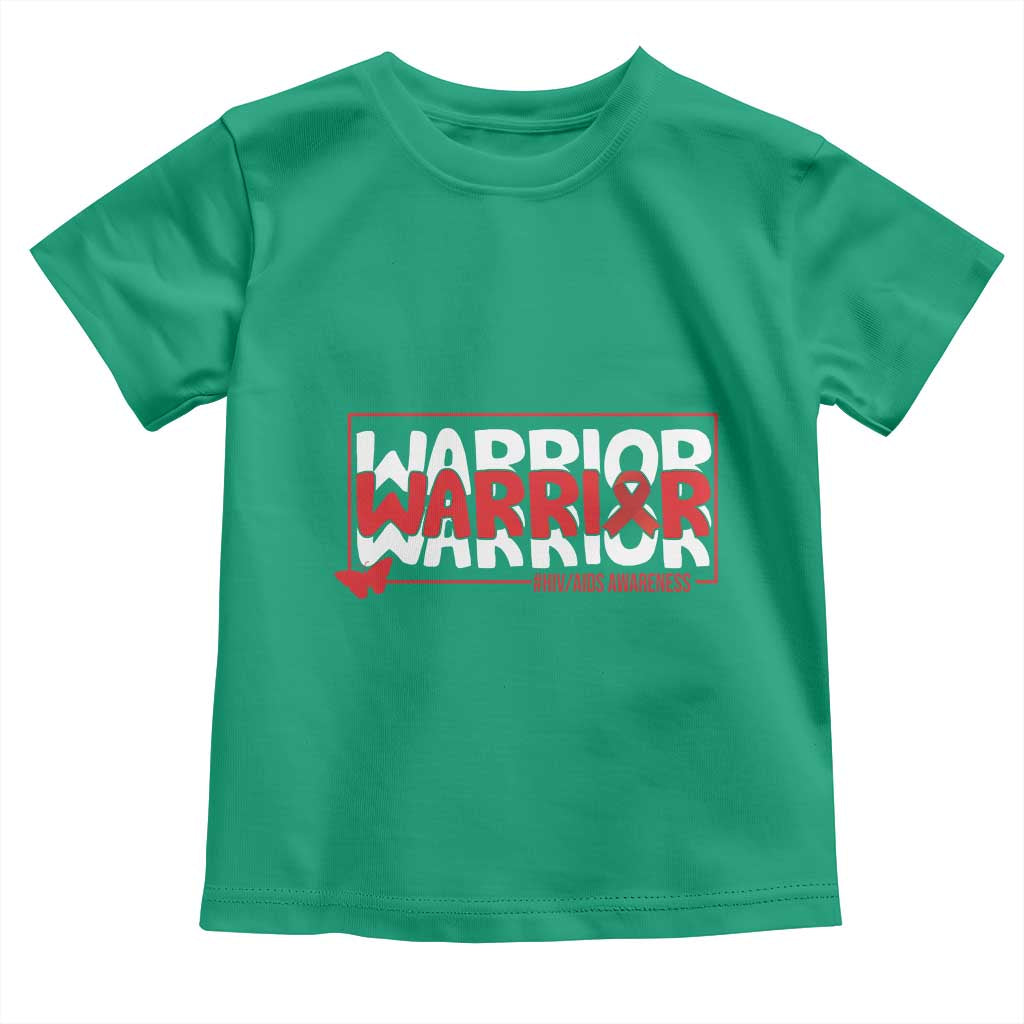 HIV Awareness Warrior Toddler T Shirt Red Ribbon Fighter Gift - Wonder Print Shop