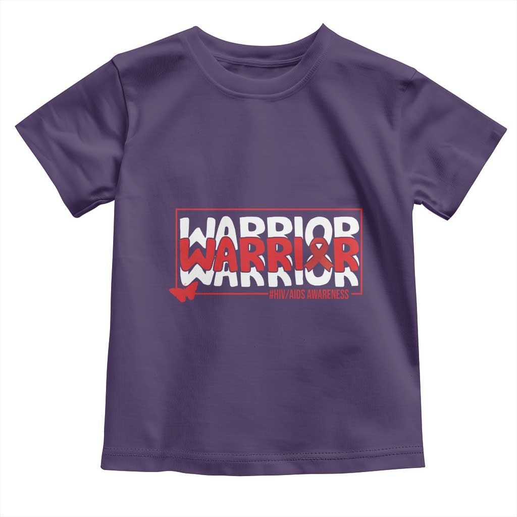 HIV Awareness Warrior Toddler T Shirt Red Ribbon Fighter Gift - Wonder Print Shop