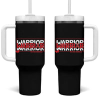 HIV Awareness Warrior Tumbler With Handle Red Ribbon Fighter Gift - Wonder Print Shop