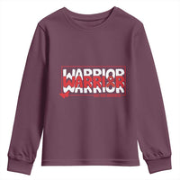 HIV Awareness Warrior Youth Sweatshirt Red Ribbon Fighter Gift - Wonder Print Shop