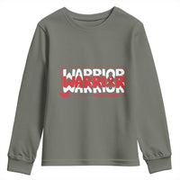 HIV Awareness Warrior Youth Sweatshirt Red Ribbon Fighter Gift - Wonder Print Shop
