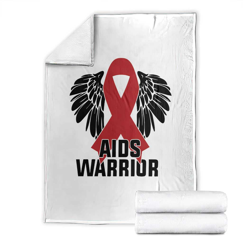Aids Warrior Throw Blanket Red Ribbon HIV Awareness Gift - Wonder Print Shop