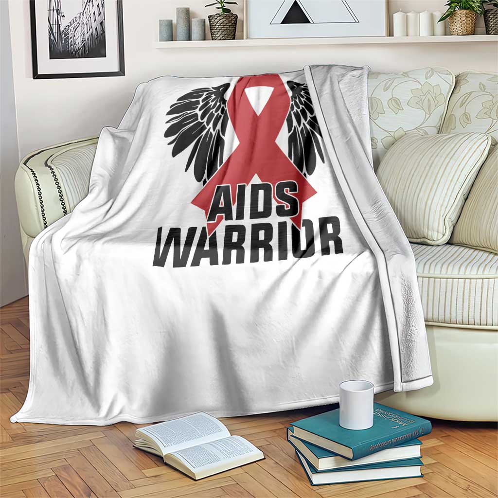 Aids Warrior Throw Blanket Red Ribbon HIV Awareness Gift - Wonder Print Shop