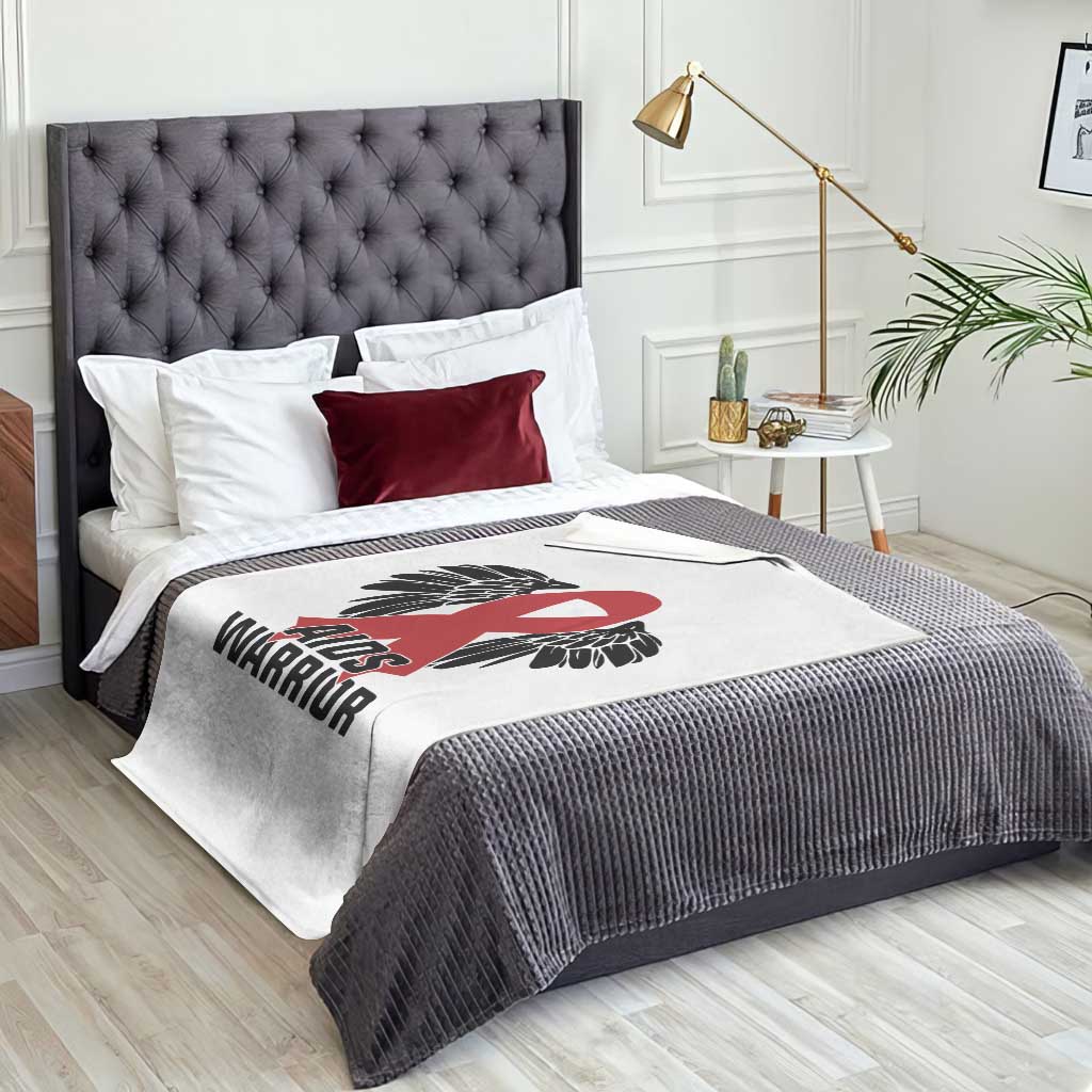 Aids Warrior Throw Blanket Red Ribbon HIV Awareness Gift - Wonder Print Shop
