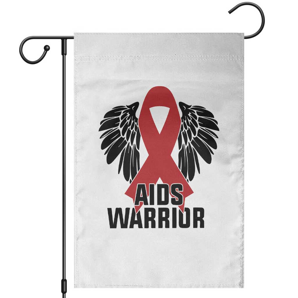 Aids Warrior Garden Flag Red Ribbon HIV Awareness Gift - Wonder Print Shop