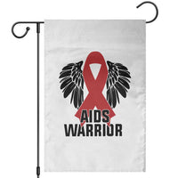 Aids Warrior Garden Flag Red Ribbon HIV Awareness Gift - Wonder Print Shop