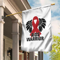 Aids Warrior Garden Flag Red Ribbon HIV Awareness Gift - Wonder Print Shop