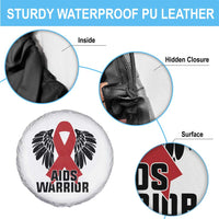 Aids Warrior Spare Tire Cover Red Ribbon HIV Awareness Gift - Wonder Print Shop