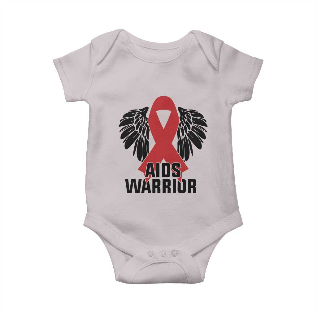 Aids Warrior Baby Onesie Red Ribbon HIV Awareness Gift - Wonder Print Shop