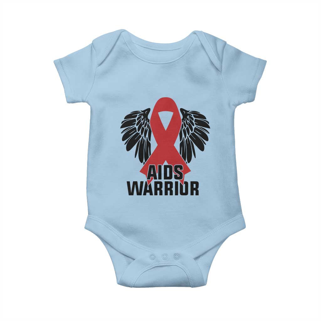 Aids Warrior Baby Onesie Red Ribbon HIV Awareness Gift - Wonder Print Shop