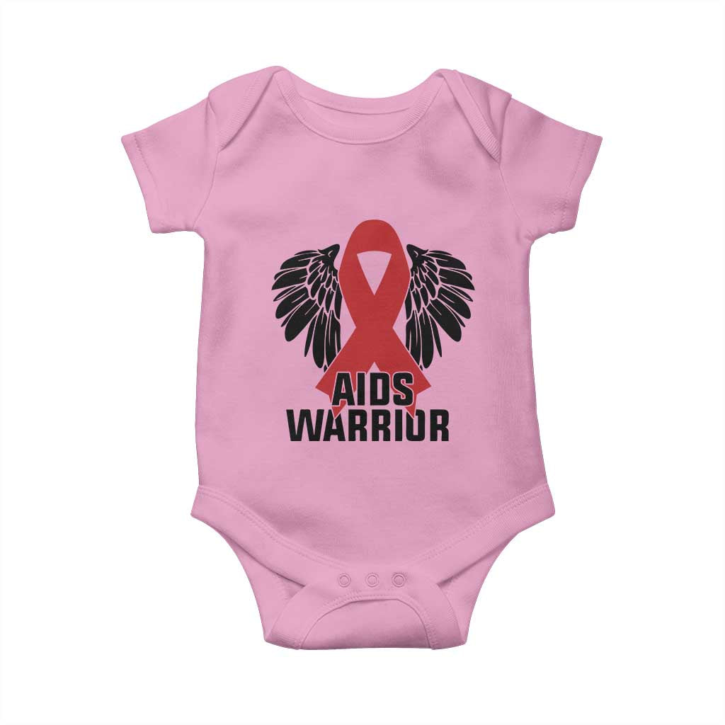 Aids Warrior Baby Onesie Red Ribbon HIV Awareness Gift - Wonder Print Shop