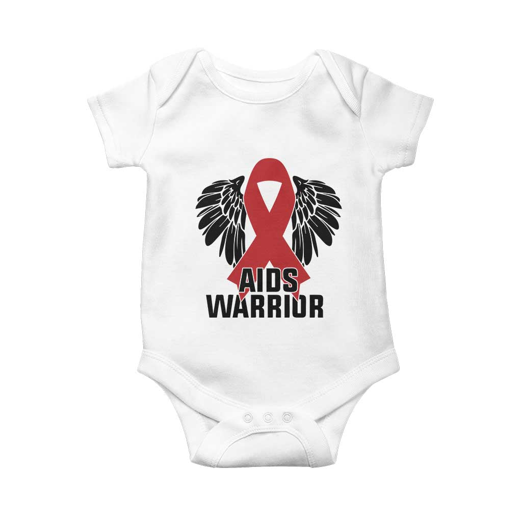 Aids Warrior Baby Onesie Red Ribbon HIV Awareness Gift - Wonder Print Shop