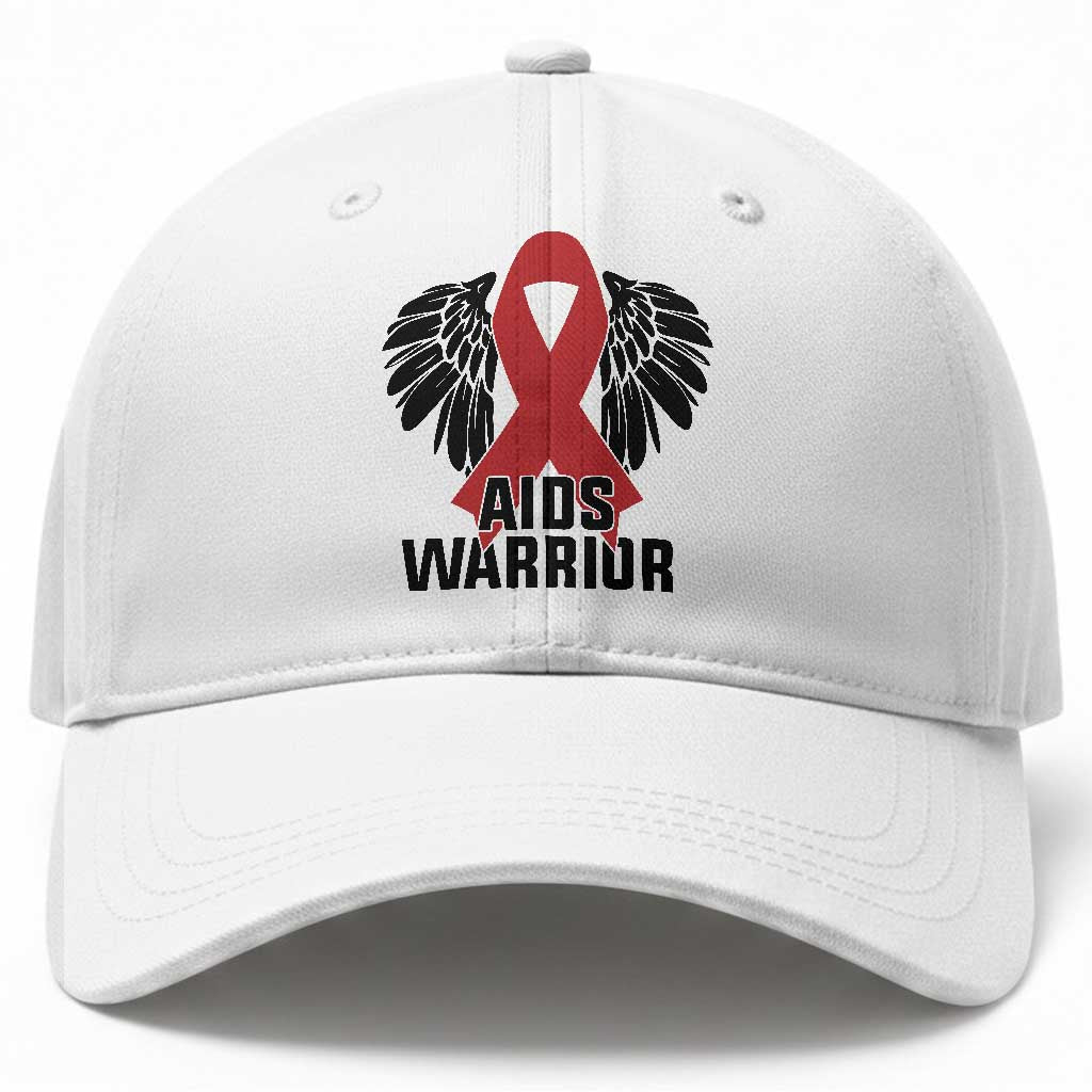 Aids Warrior Baseball Cap Red Ribbon HIV Awareness Gift