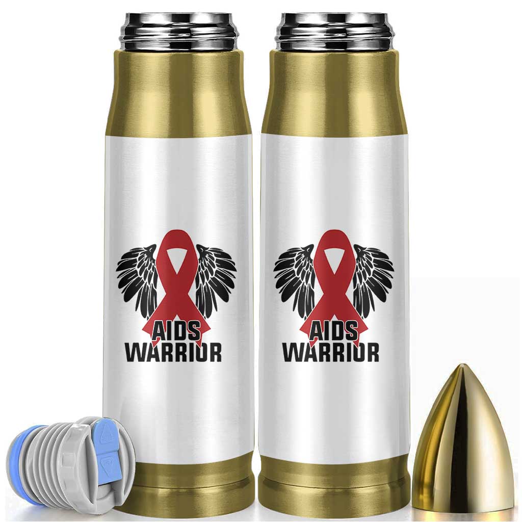 Aids Warrior Bullet Tumbler Red Ribbon HIV Awareness Gift - Wonder Print Shop