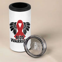 Aids Warrior 4 in 1 Can Cooler Tumbler Red Ribbon HIV Awareness Gift - Wonder Print Shop