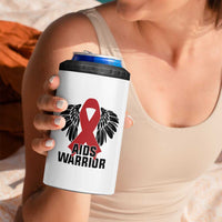Aids Warrior 4 in 1 Can Cooler Tumbler Red Ribbon HIV Awareness Gift - Wonder Print Shop