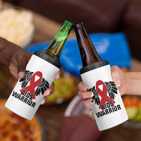 Aids Warrior 4 in 1 Can Cooler Tumbler Red Ribbon HIV Awareness Gift - Wonder Print Shop