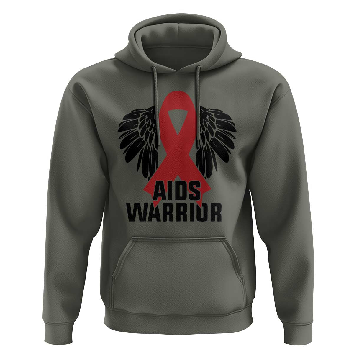 Aids Warrior Hoodie Red Ribbon HIV Awareness Gift - Wonder Print Shop