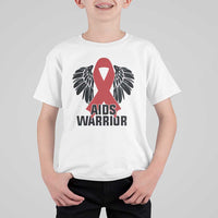 Aids Warrior T Shirt For Kid Red Ribbon HIV Awareness Gift - Wonder Print Shop