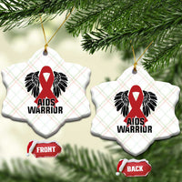 Aids Warrior Ceramic Ornament Red Ribbon HIV Awareness Gift - Wonder Print Shop