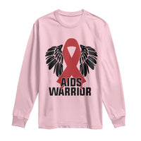Aids Warrior Long Sleeve Shirt Red Ribbon HIV Awareness Gift - Wonder Print Shop