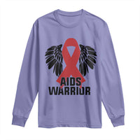 Aids Warrior Long Sleeve Shirt Red Ribbon HIV Awareness Gift - Wonder Print Shop