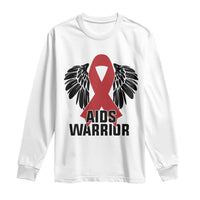 Aids Warrior Long Sleeve Shirt Red Ribbon HIV Awareness Gift - Wonder Print Shop