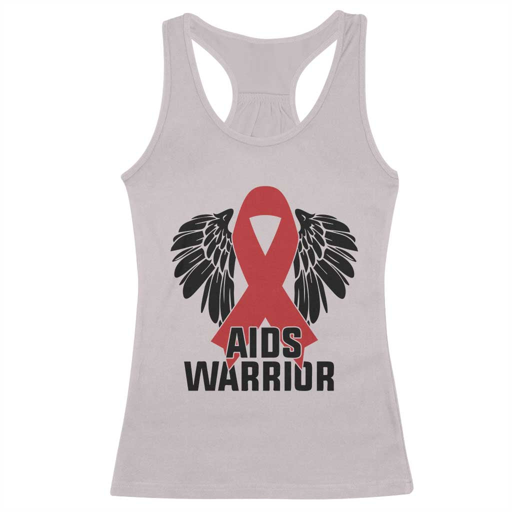 Aids Warrior Racerback Tank Top Red Ribbon HIV Awareness Gift - Wonder Print Shop