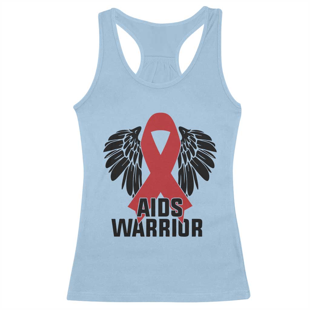 Aids Warrior Racerback Tank Top Red Ribbon HIV Awareness Gift - Wonder Print Shop