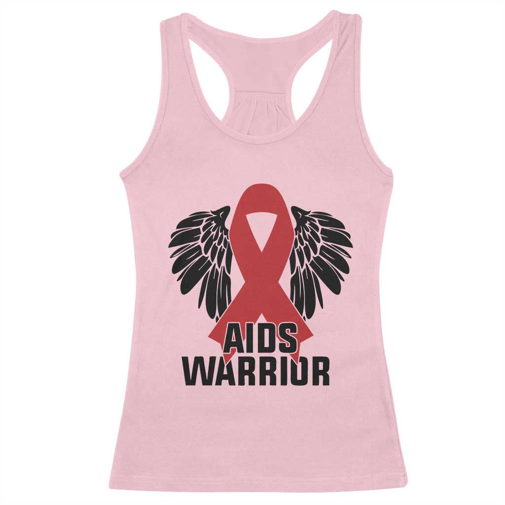Aids Warrior Racerback Tank Top Red Ribbon HIV Awareness Gift - Wonder Print Shop