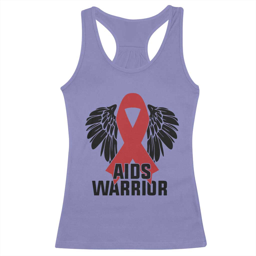 Aids Warrior Racerback Tank Top Red Ribbon HIV Awareness Gift - Wonder Print Shop