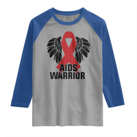 Aids Warrior Raglan Shirt Red Ribbon HIV Awareness Gift - Wonder Print Shop