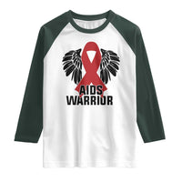 Aids Warrior Raglan Shirt Red Ribbon HIV Awareness Gift - Wonder Print Shop