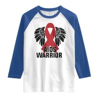 Aids Warrior Raglan Shirt Red Ribbon HIV Awareness Gift - Wonder Print Shop