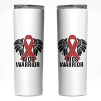 Aids Warrior Skinny Tumbler Red Ribbon HIV Awareness Gift - Wonder Print Shop
