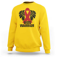 Aids Warrior Sweatshirt Red Ribbon HIV Awareness Gift - Wonder Print Shop
