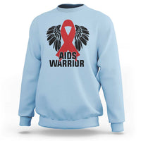 Aids Warrior Sweatshirt Red Ribbon HIV Awareness Gift - Wonder Print Shop