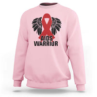 Aids Warrior Sweatshirt Red Ribbon HIV Awareness Gift - Wonder Print Shop