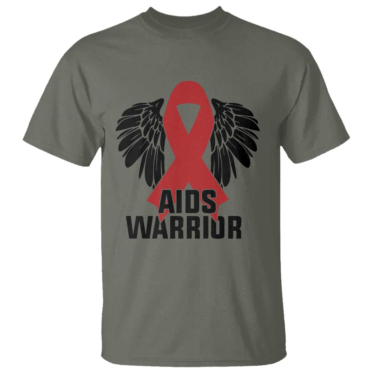 Aids Warrior T Shirt Red Ribbon HIV Awareness Gift - Wonder Print Shop