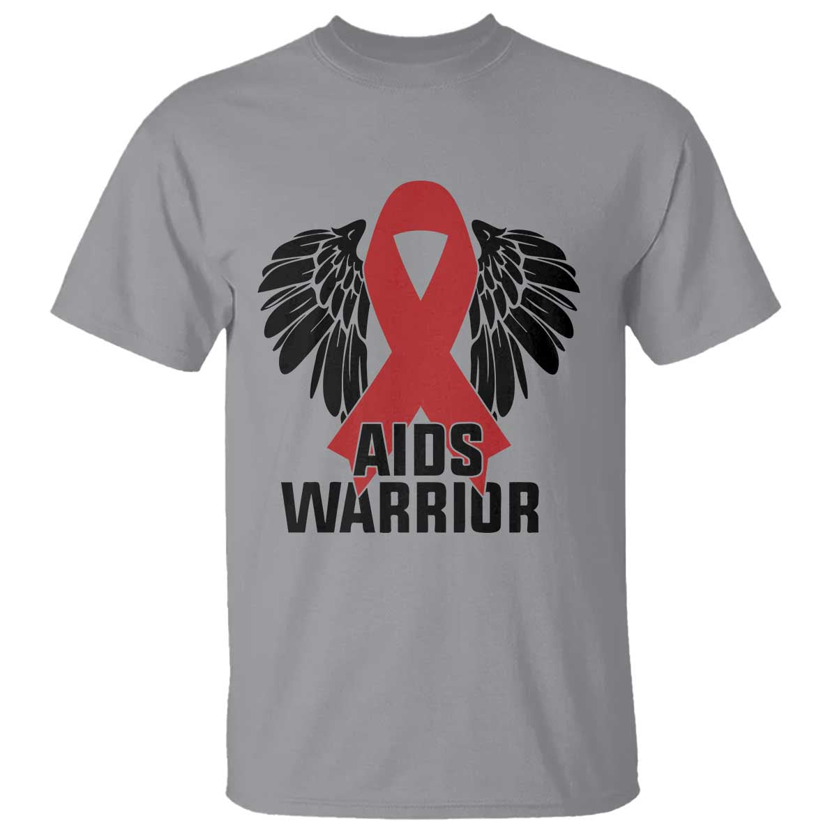 Aids Warrior T Shirt Red Ribbon HIV Awareness Gift - Wonder Print Shop