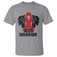 Aids Warrior T Shirt Red Ribbon HIV Awareness Gift - Wonder Print Shop