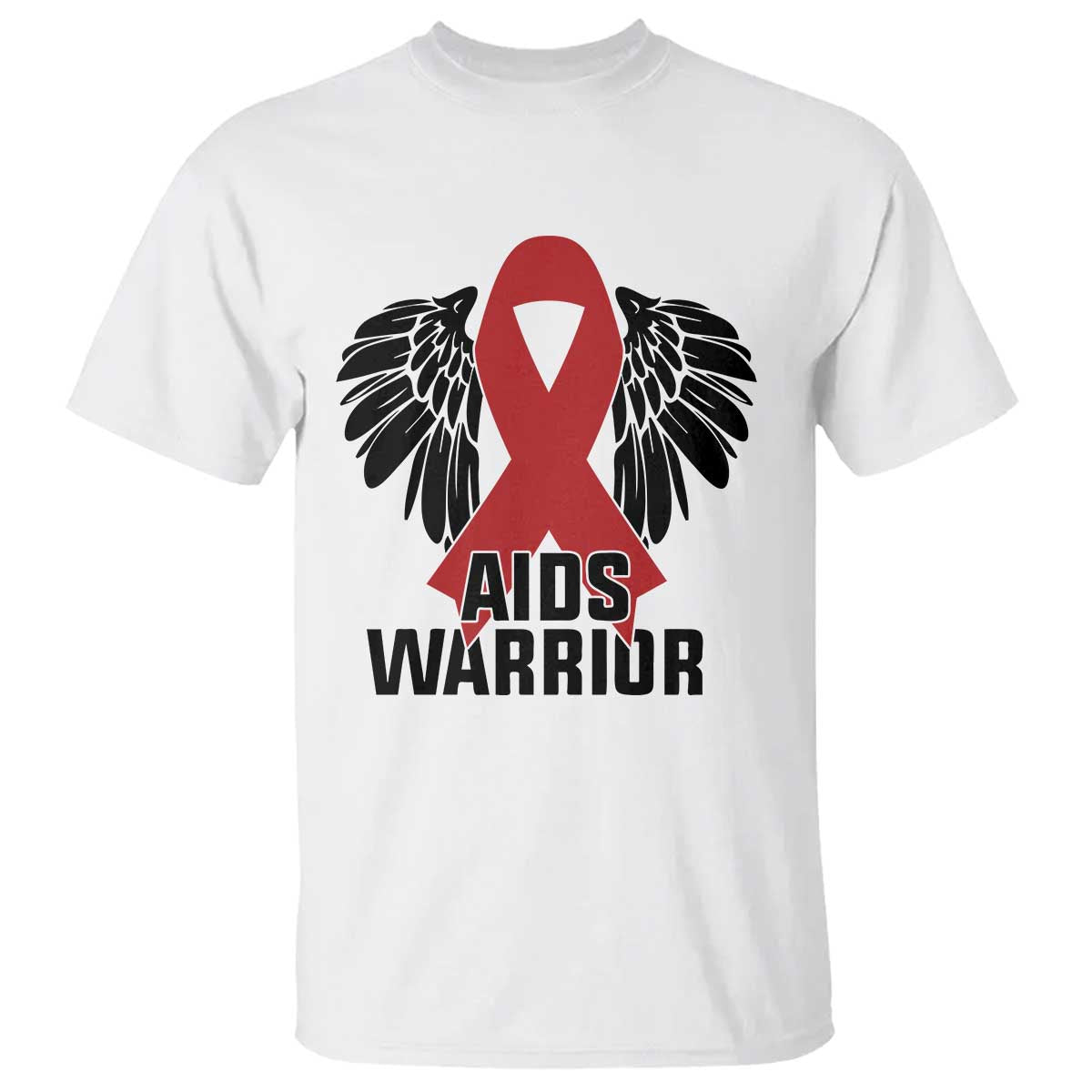 Aids Warrior T Shirt Red Ribbon HIV Awareness Gift - Wonder Print Shop
