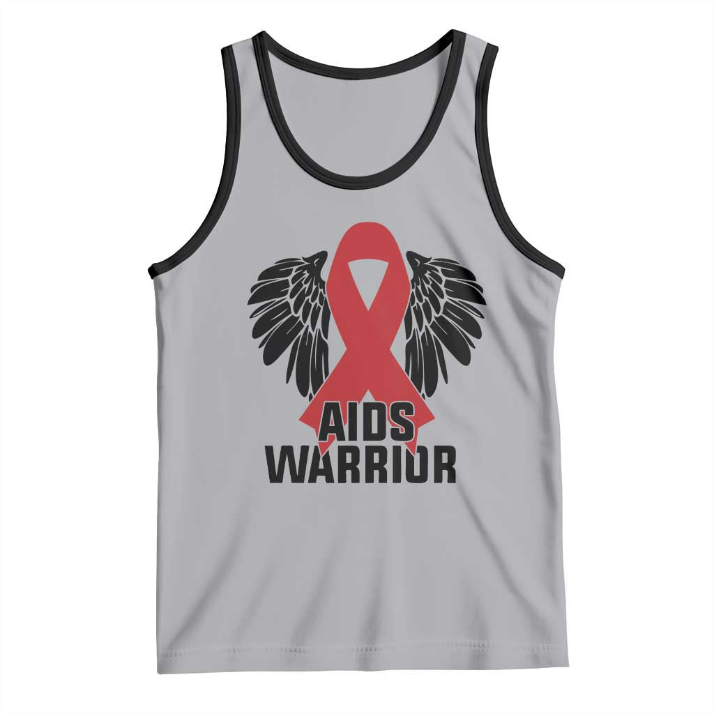Aids Warrior Tank Top Red Ribbon HIV Awareness Gift - Wonder Print Shop