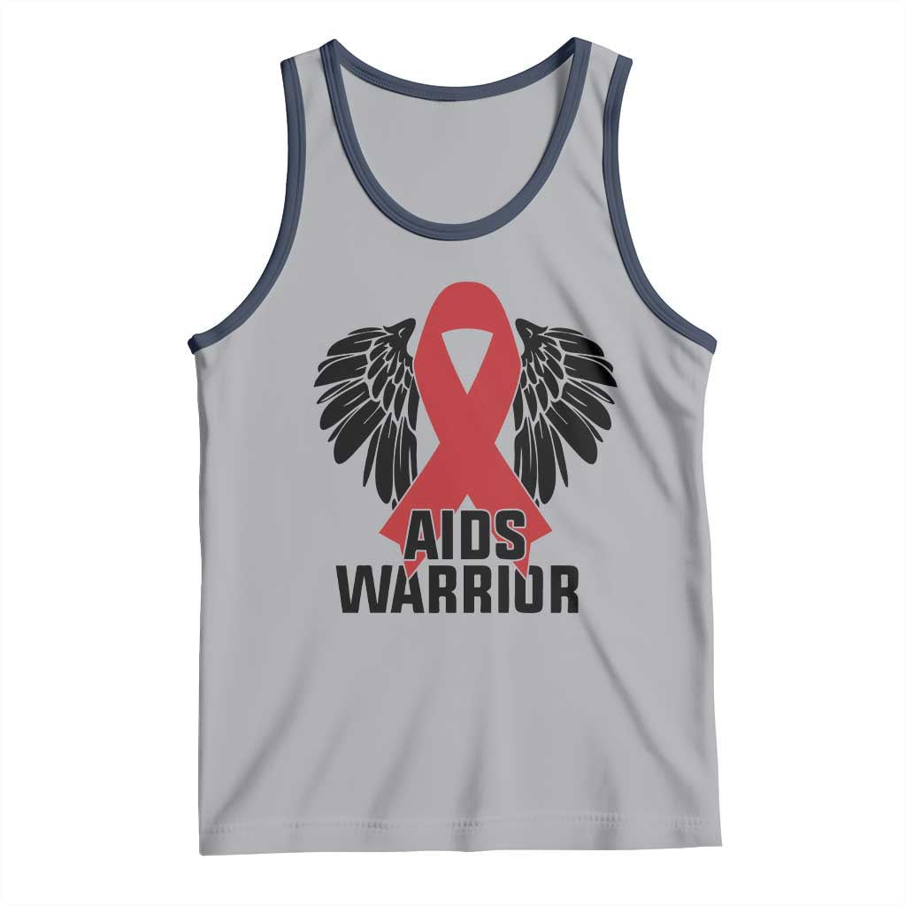Aids Warrior Tank Top Red Ribbon HIV Awareness Gift - Wonder Print Shop