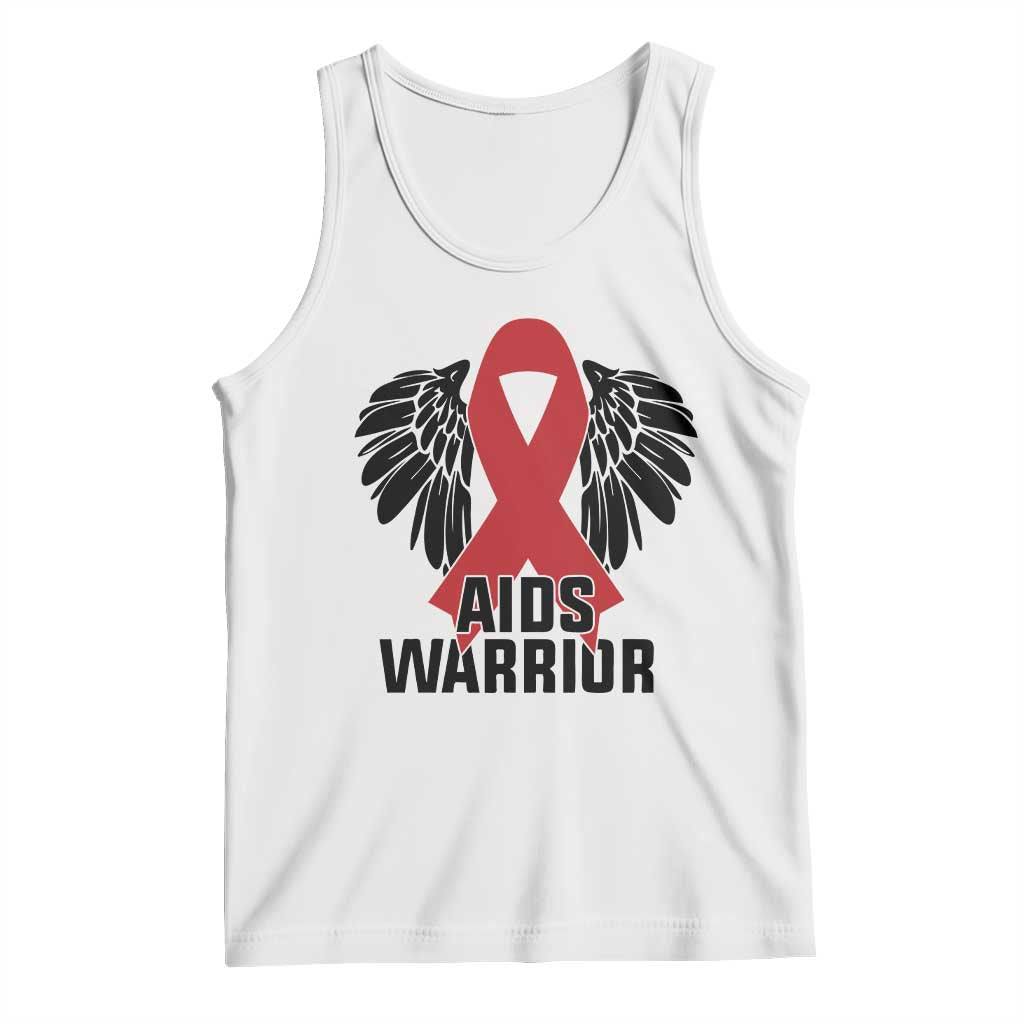 Aids Warrior Tank Top Red Ribbon HIV Awareness Gift - Wonder Print Shop