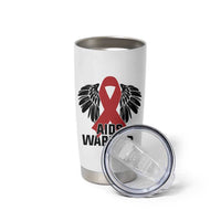 Aids Warrior Tumbler Cup Red Ribbon HIV Awareness Gift - Wonder Print Shop