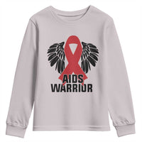 Aids Warrior Youth Sweatshirt Red Ribbon HIV Awareness Gift - Wonder Print Shop